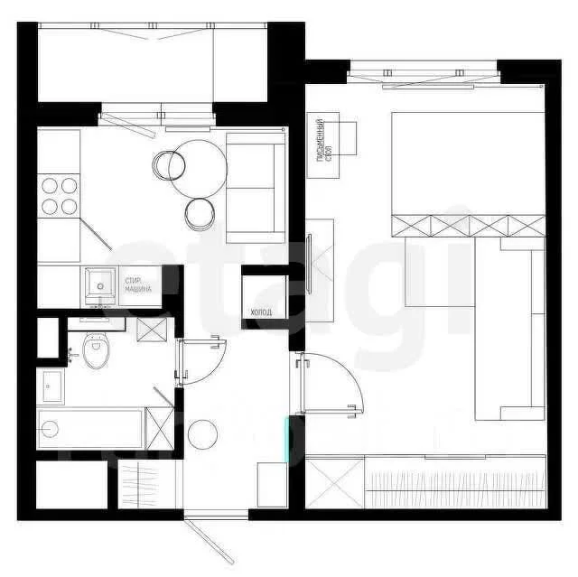 1-к квартира, 35.6м² (улица имени Героя Ростовского, 8к1) - миниатюра 12