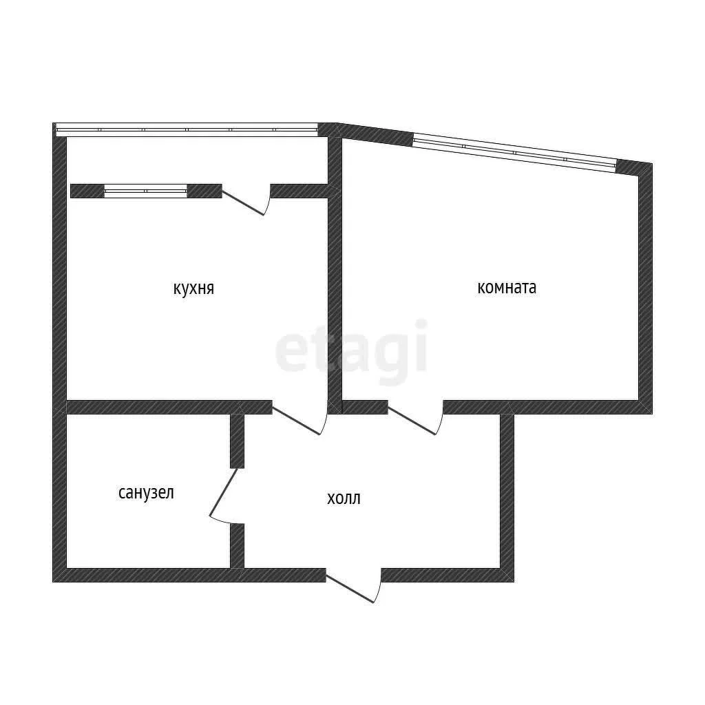 1-к квартира, 34.8м² (проезд Крупской, 12) - миниатюра 10