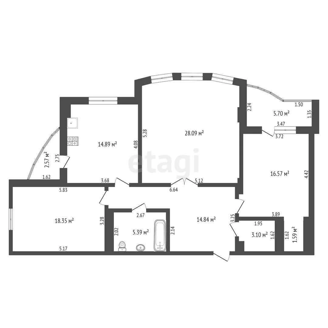 3-к квартира, 105м² (Кожевенная улица, 62) - миниатюра 44