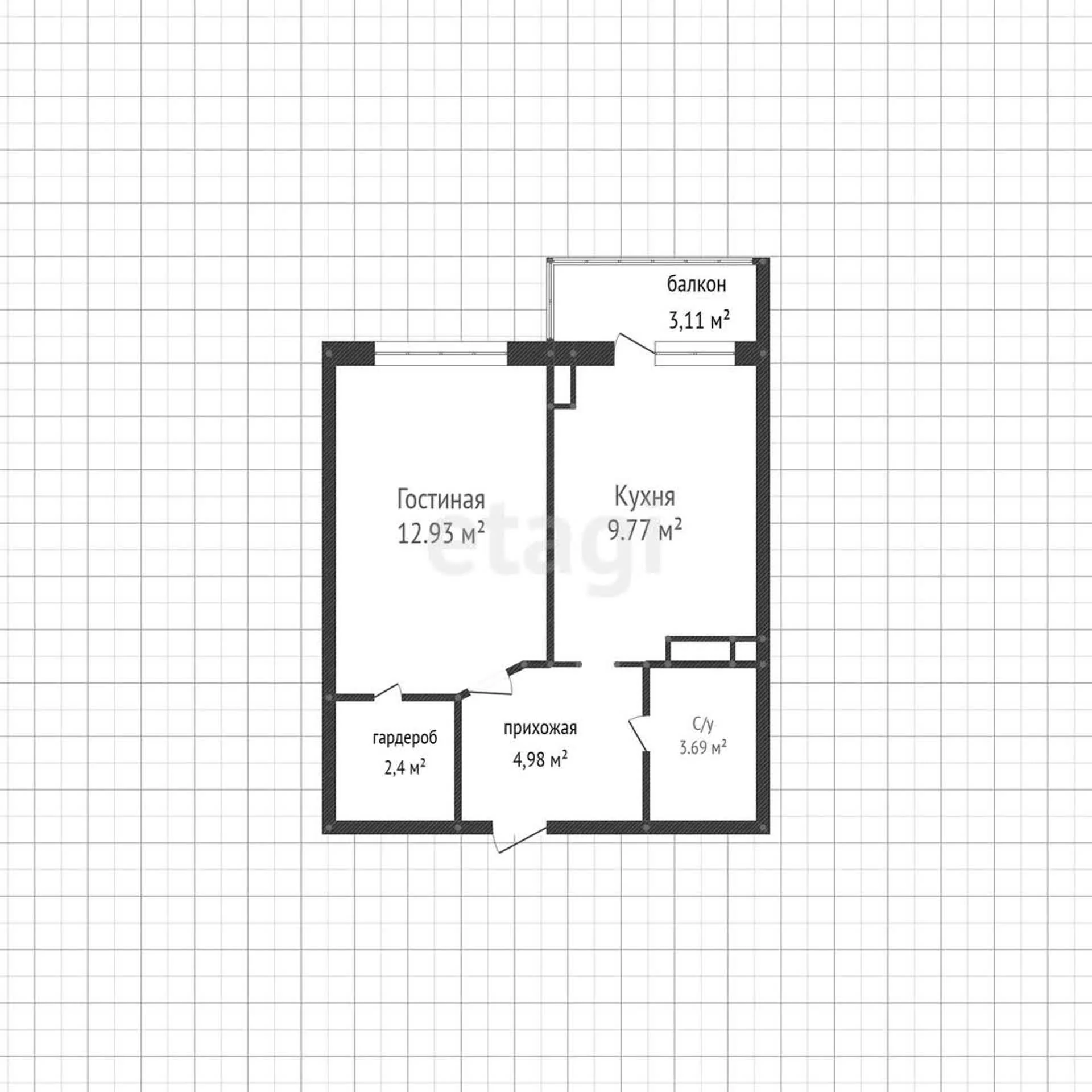 1-к квартира, 34.9м² (Первомайская улица, 119) - миниатюра 19
