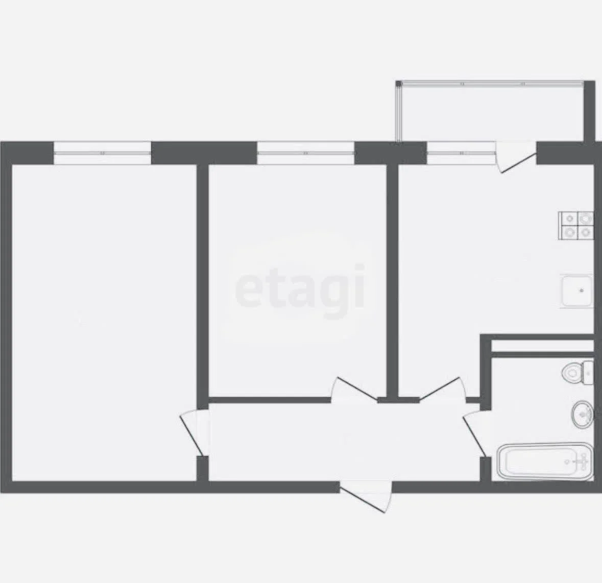 2-к квартира, 62.1м² (Владимирская улица, 1) - миниатюра 10