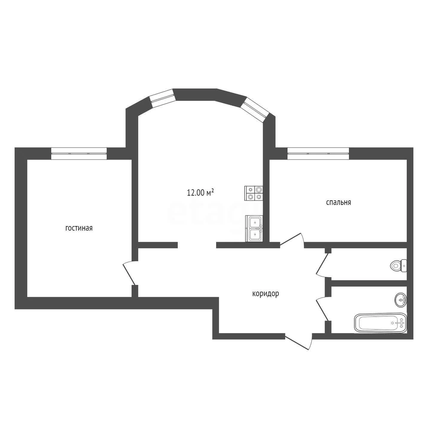 2-к квартира, 77.2м² (улица Монтажников, 12/1) - миниатюра 19