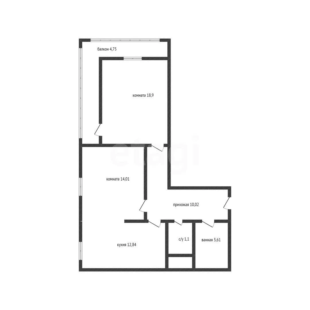2-к квартира, 58.7м² (улица имени Ф.И. Шаляпина, 30/1к1) - изображение 1