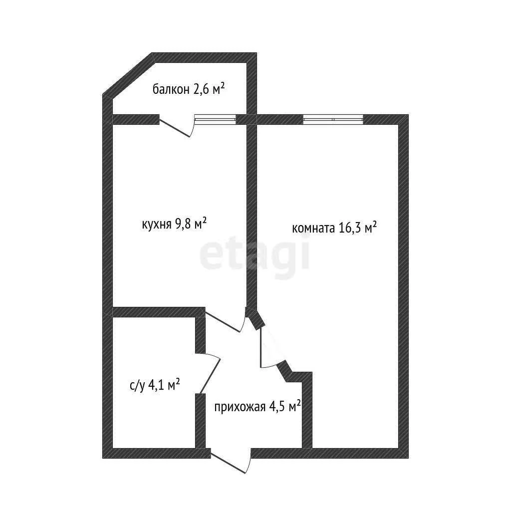 1-к квартира, 36.7м² (Командорская улица, 3к2) - миниатюра 6