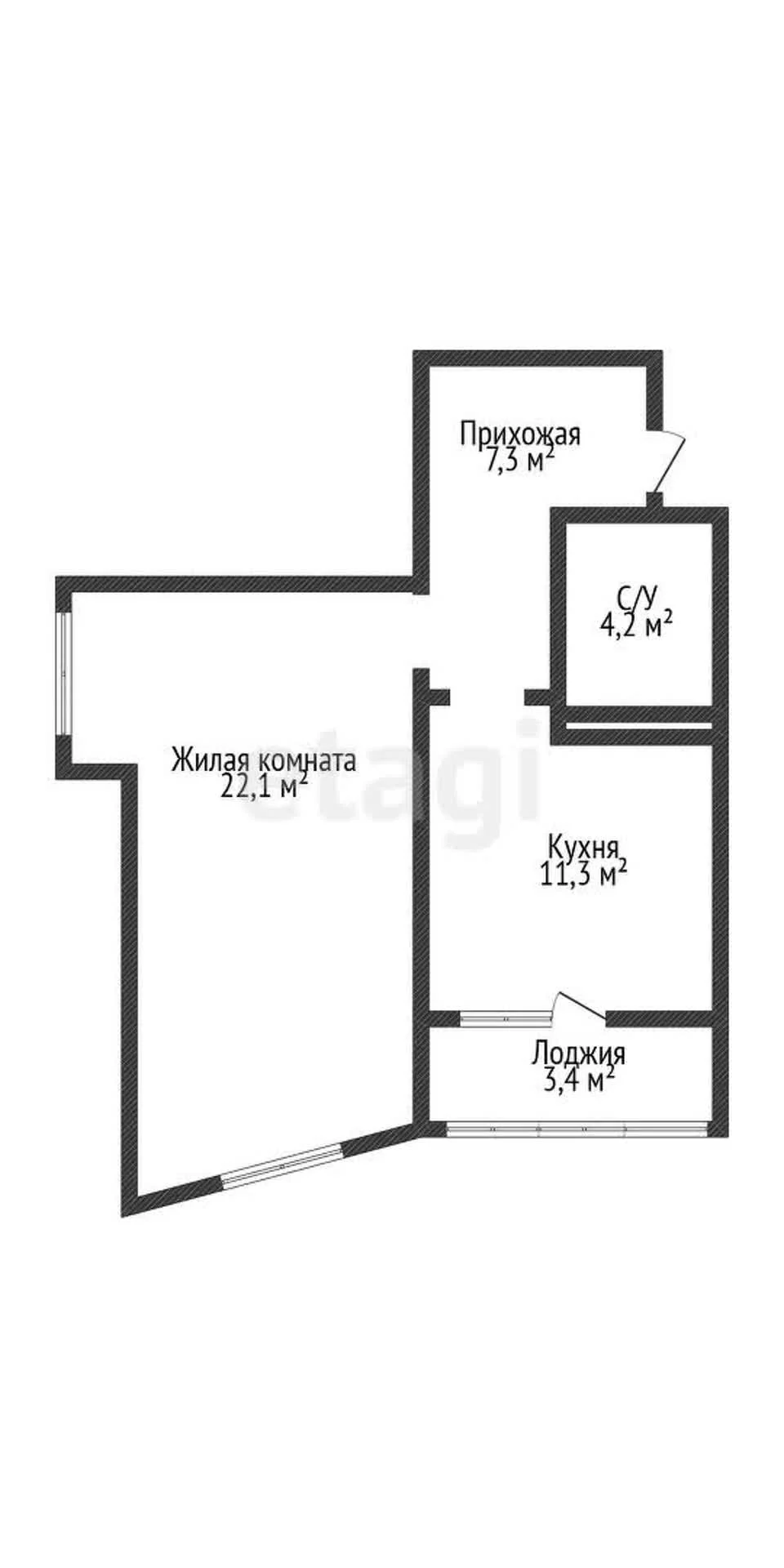 1-к квартира, 44.9м² (улица Красных Партизан, 4/15) - миниатюра 17