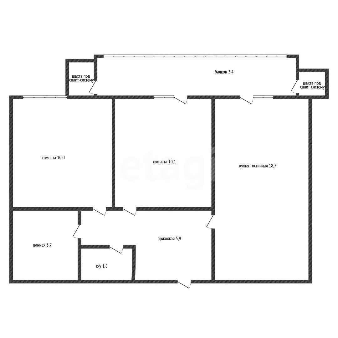 2-к квартира, 50.6м² (улица Автолюбителей, 1гк2) - изображение 1