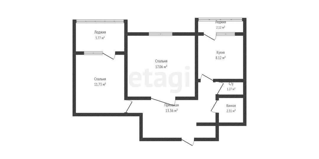 2-к квартира, 51.95м² (Школьная улица, 11/1) - миниатюра 33