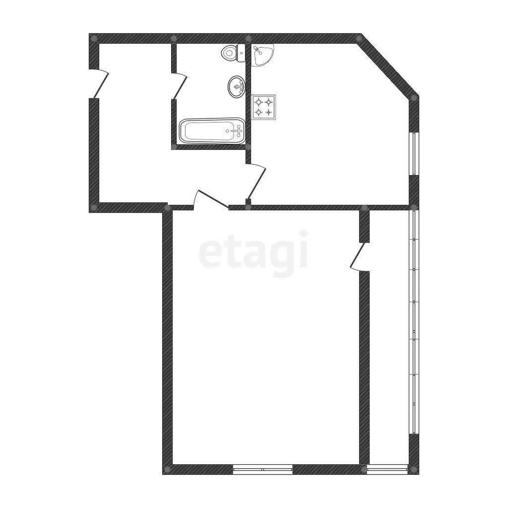 1-к квартира, 42.7м² (улица имени Ф.И. Шаляпина, 30/1к1) - миниатюра 12