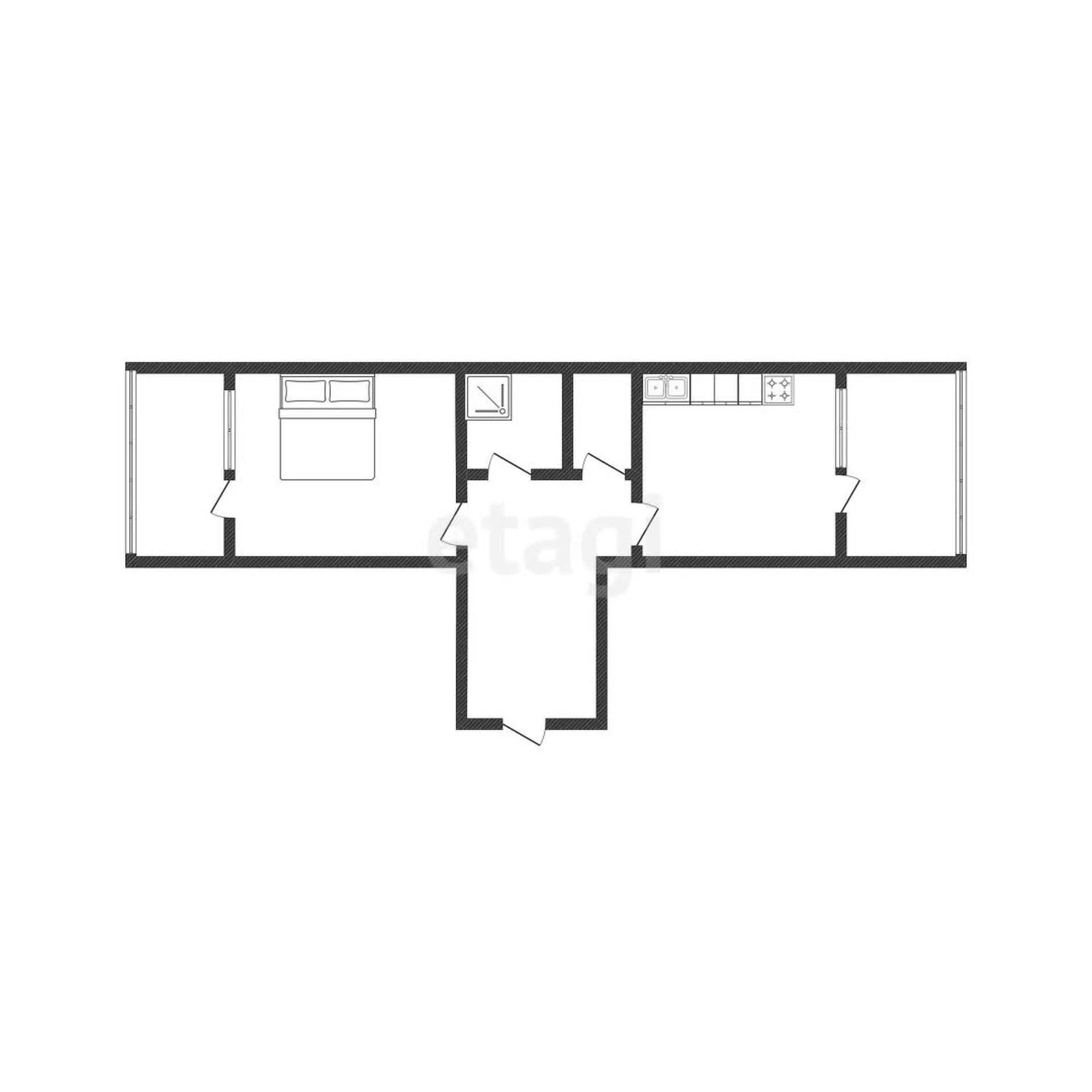 1-к квартира, 44.5м² (Гаражная улица, 87к1) - миниатюра 10