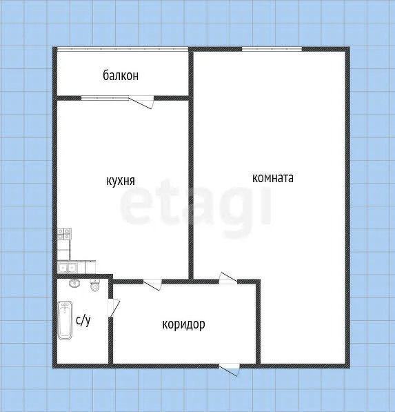 1-к квартира, 32.6м² (Российская улица, 267/3к2) - миниатюра 11