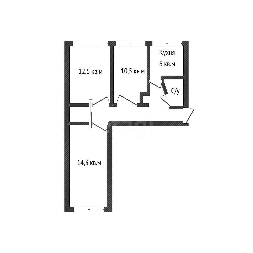 3-к квартира, 58.7м² (Брянская улица, 25а) - миниатюра 19