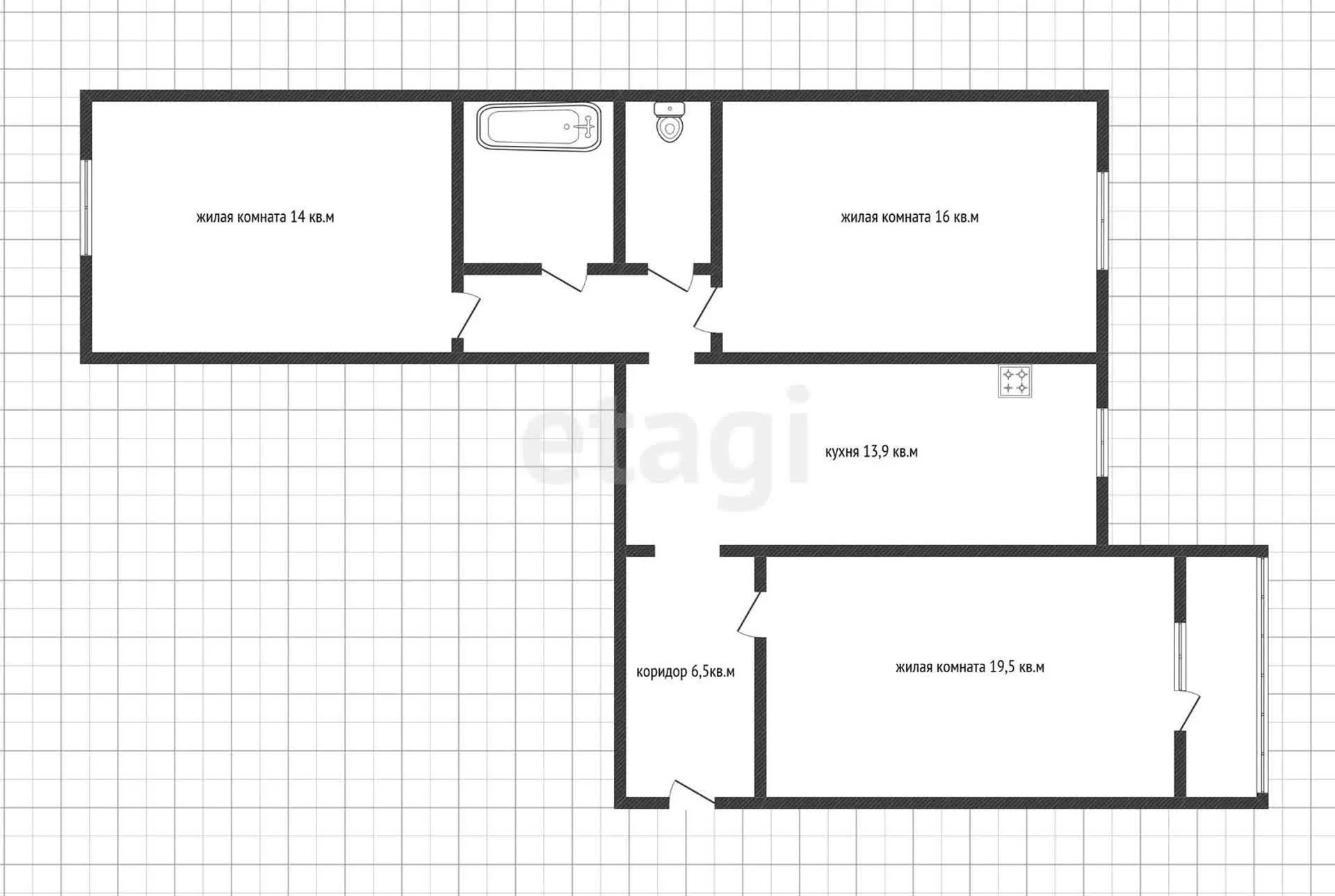 3-к квартира, 79.2м² (Платановый бульвар, 2) - миниатюра 29