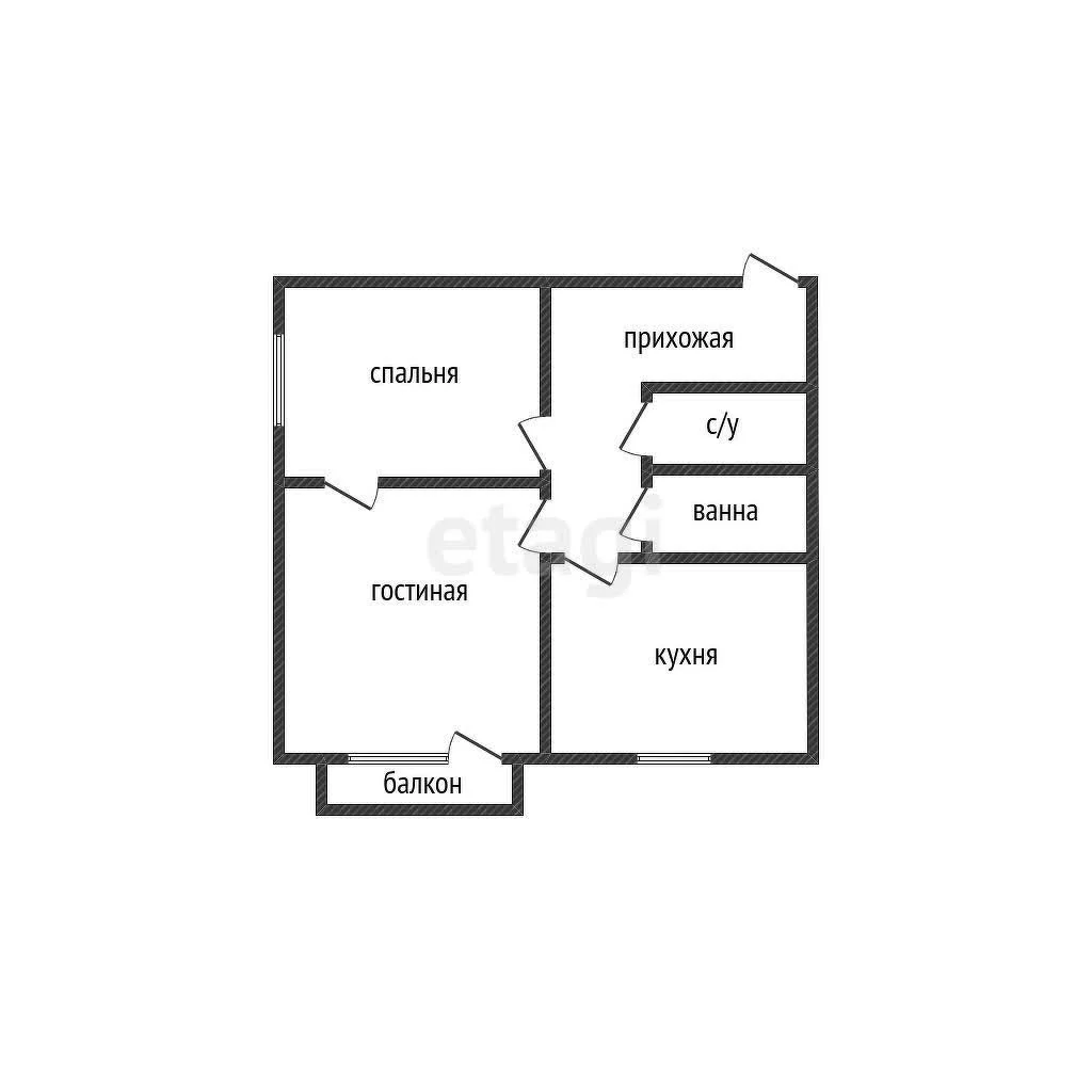2-к квартира, 38.2м² (улица Гагарина, 73а) - миниатюра 7