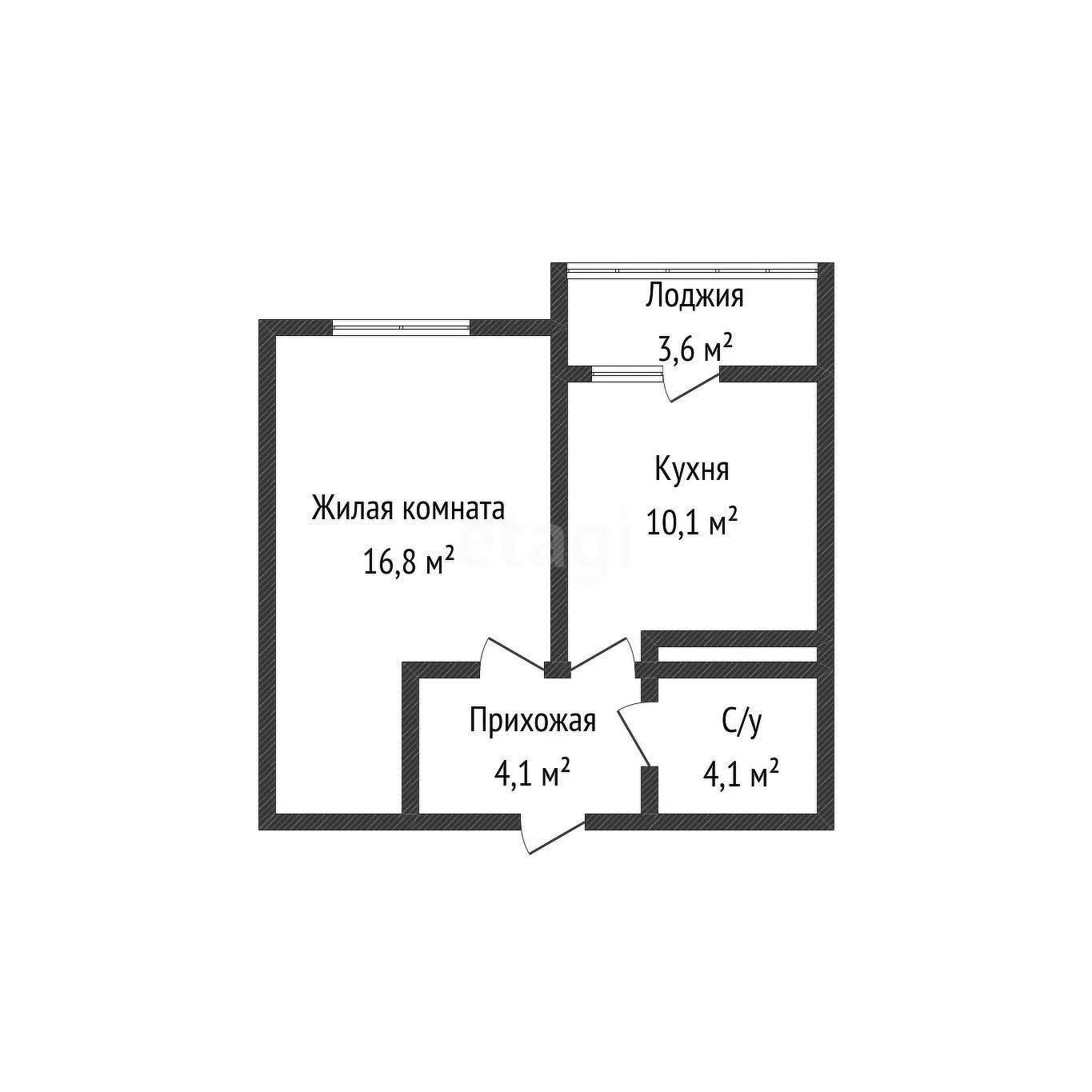 1-к квартира, 35.8м² (проспект имени писателя Знаменского, 34) - миниатюра 3