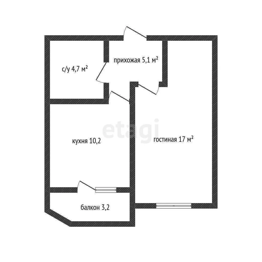 1-к квартира, 37.1м² (улица Григория Булгакова, 6) - миниатюра 19