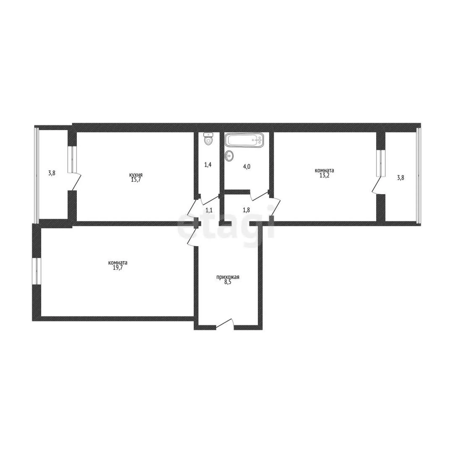 2-к квартира, 65.8м² (Черкасская улица, 58) - миниатюра 16