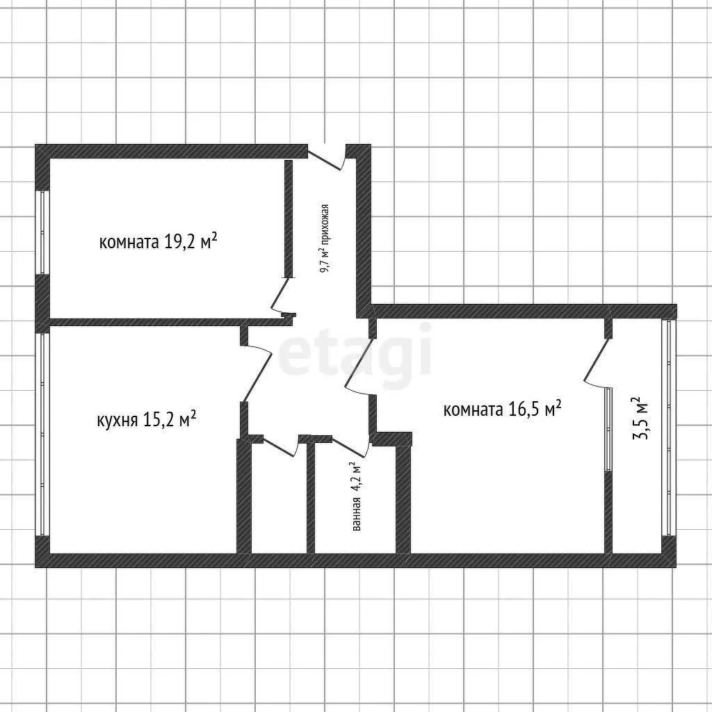 2-к квартира, 67м² (Колхозная улица, 5) - миниатюра 42