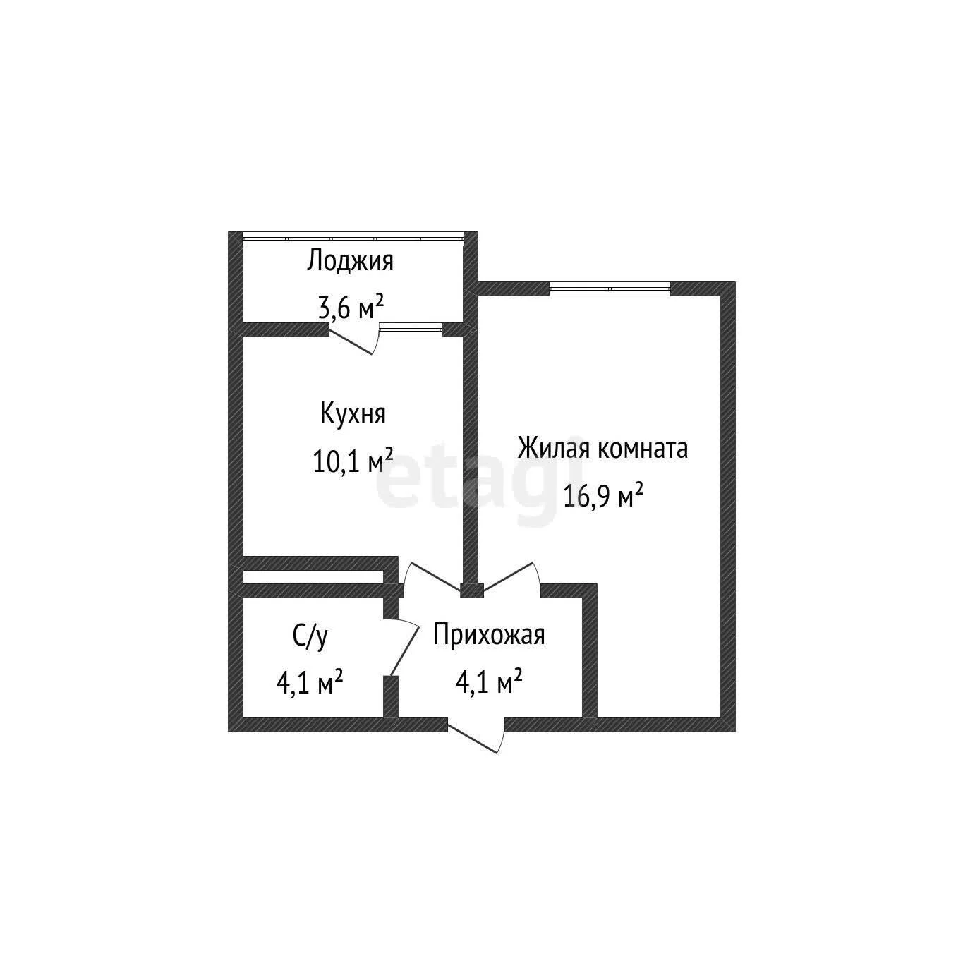 1-к квартира, 35.9м² (проспект имени писателя Знаменского, 34) - миниатюра 16