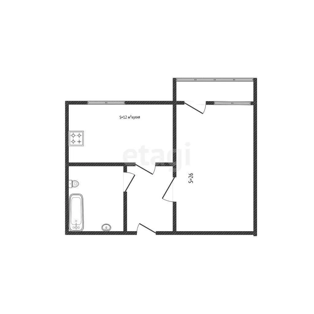 1-к квартира, 38м² (улица Снесарева, 18/1) - миниатюра 9