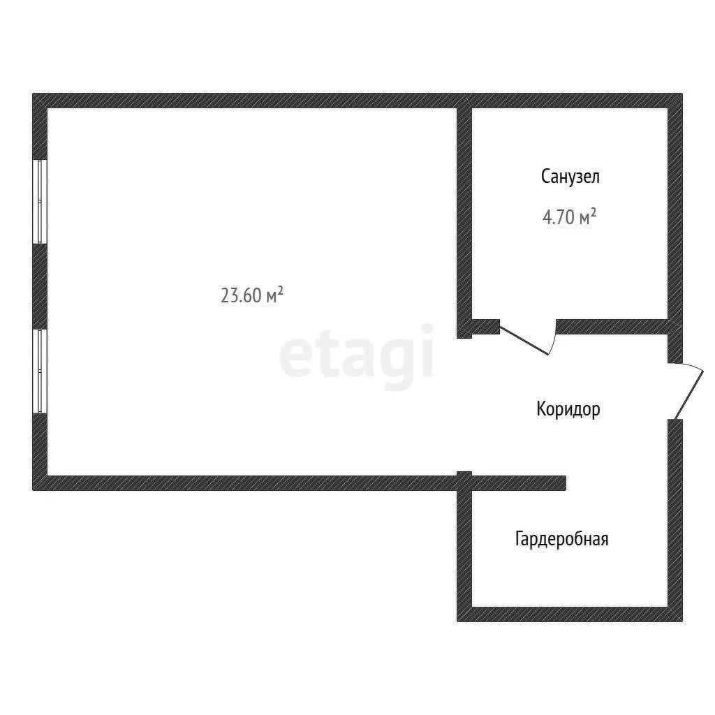 Студия, 28.3м² (улица имени Героя Дангиреева, ) - миниатюра 7
