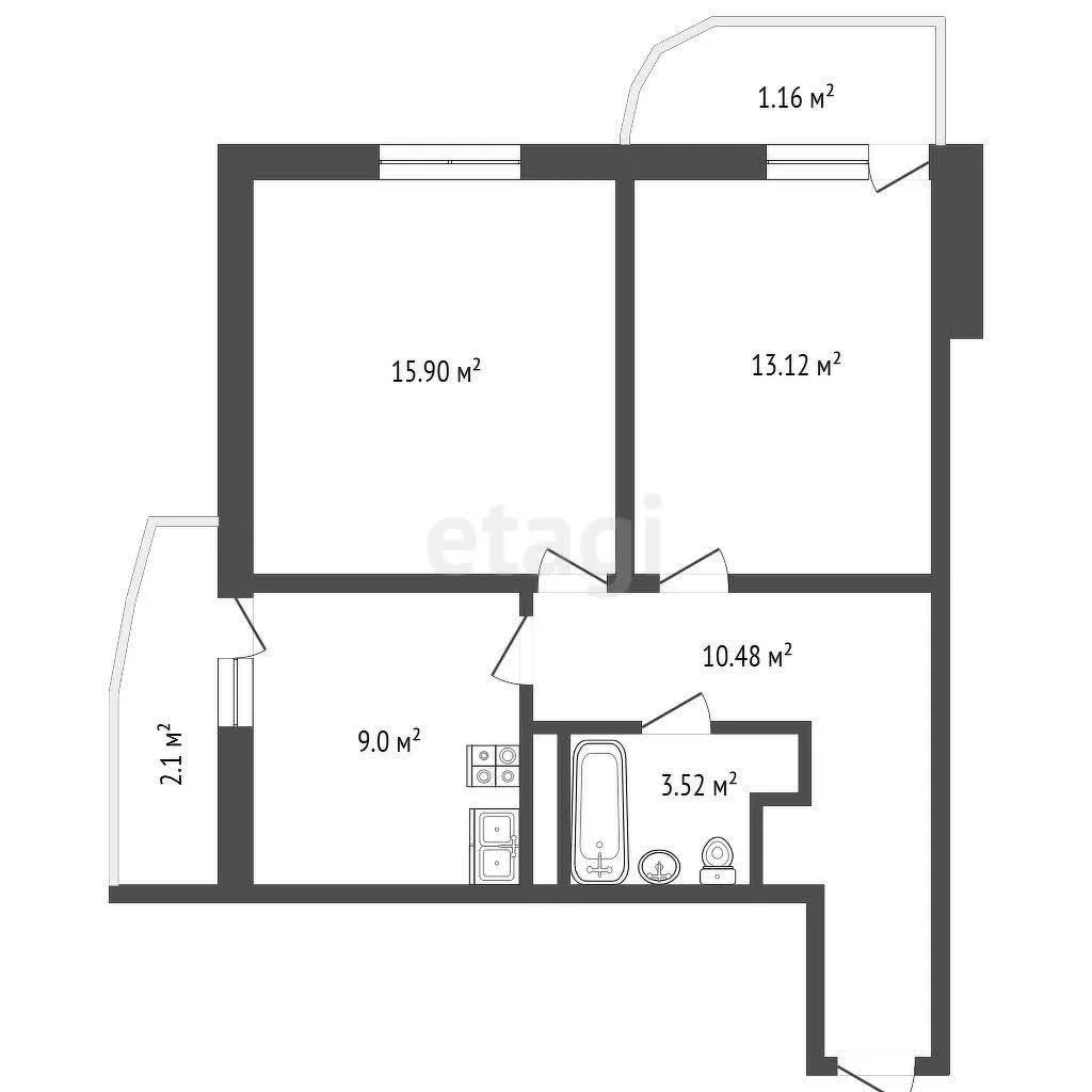 2-к квартира, 55.3м² (Круговая улица, 4вк1) - миниатюра 22