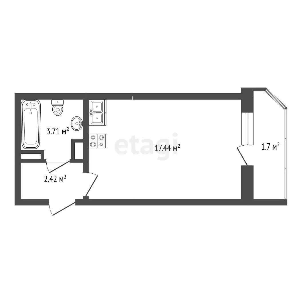 Студия, 23.57м² (Уральская улица, 87/7с1) - миниатюра 13