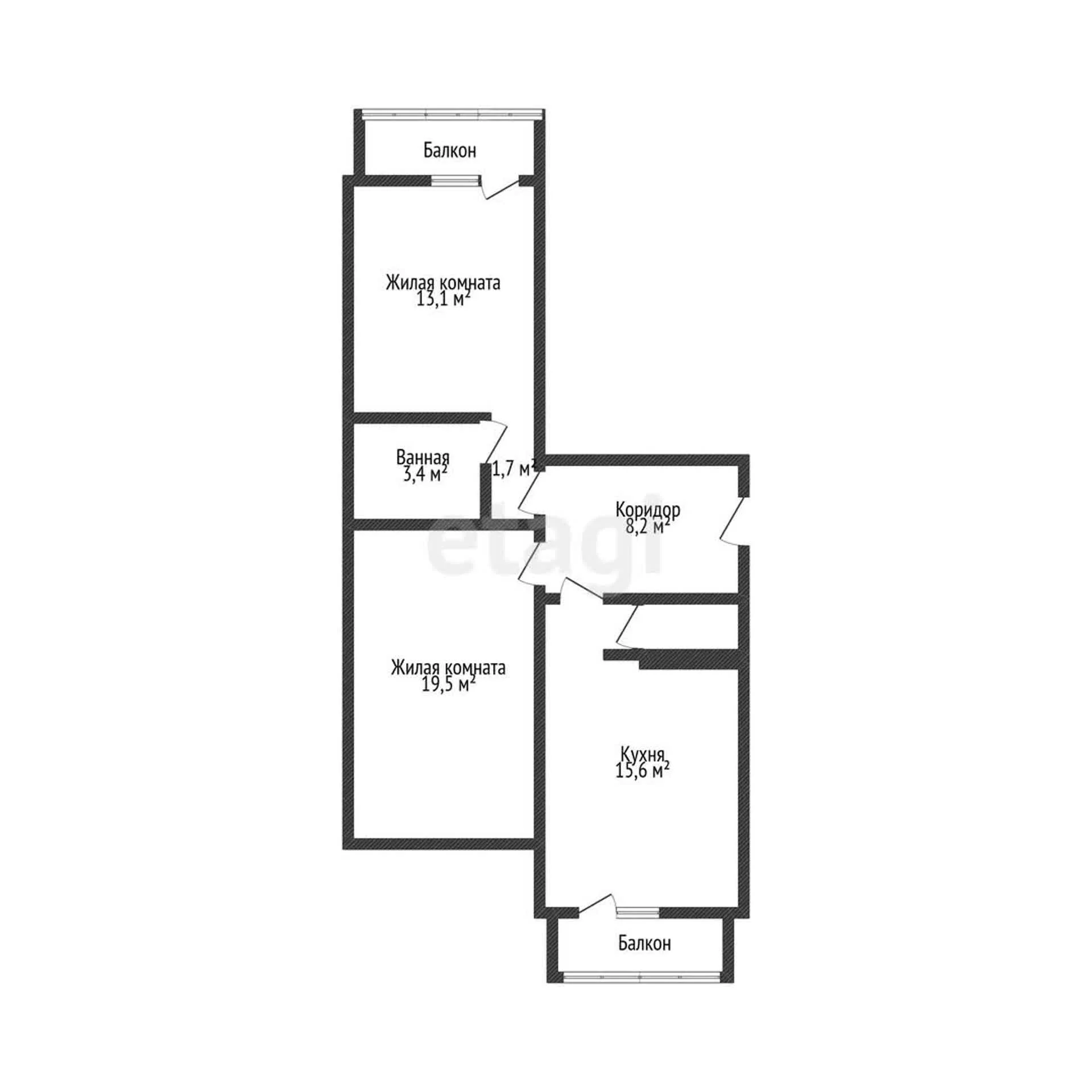 2-к квартира, 67.6м² (Душистая улица, 41) - миниатюра 14