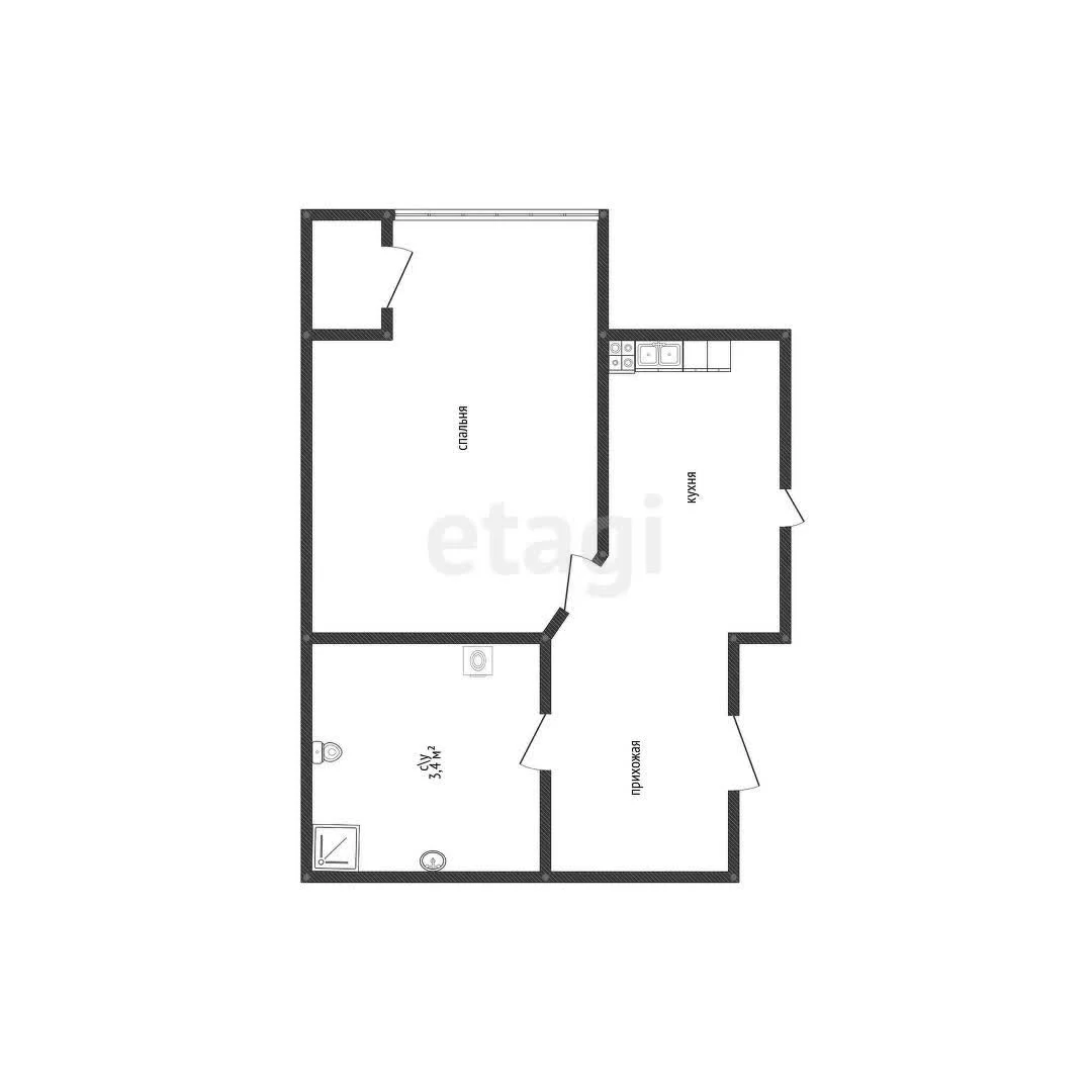 1-к квартира, 29м² (Карпатская улица, 5) - миниатюра 18
