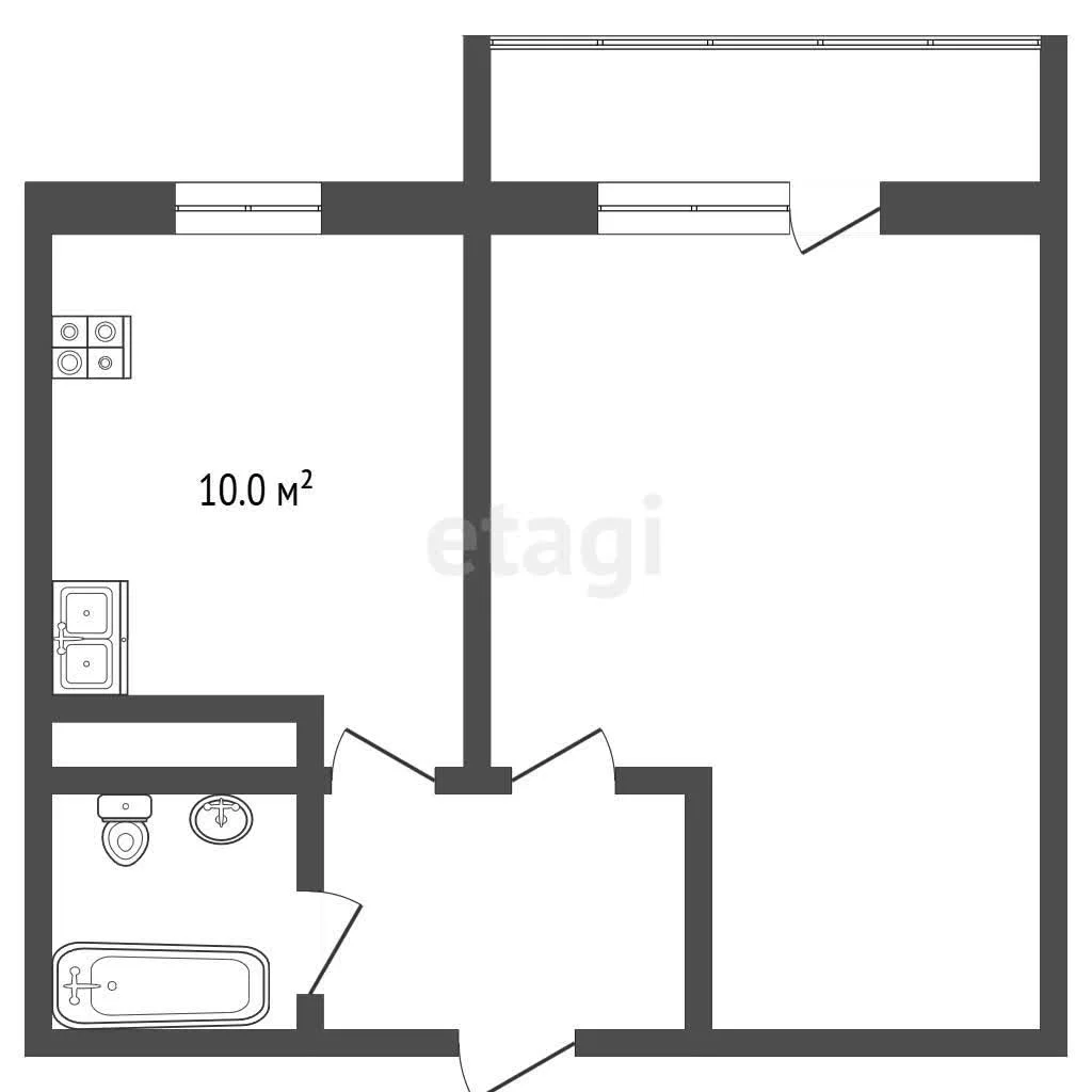 1-к квартира, 39.8м² (улица имени Сергея Есенина, 112) - миниатюра 7