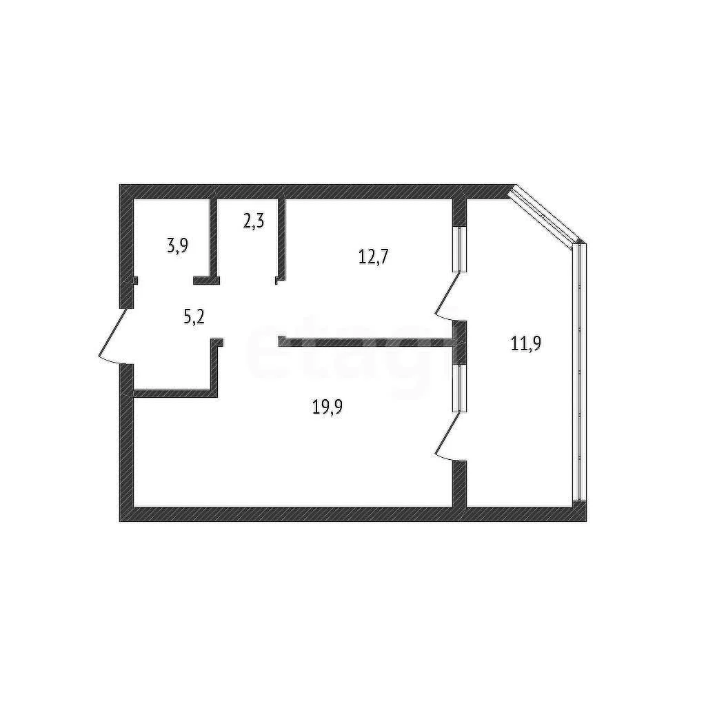 1-к квартира, 44м² (, 16/1) - миниатюра 2