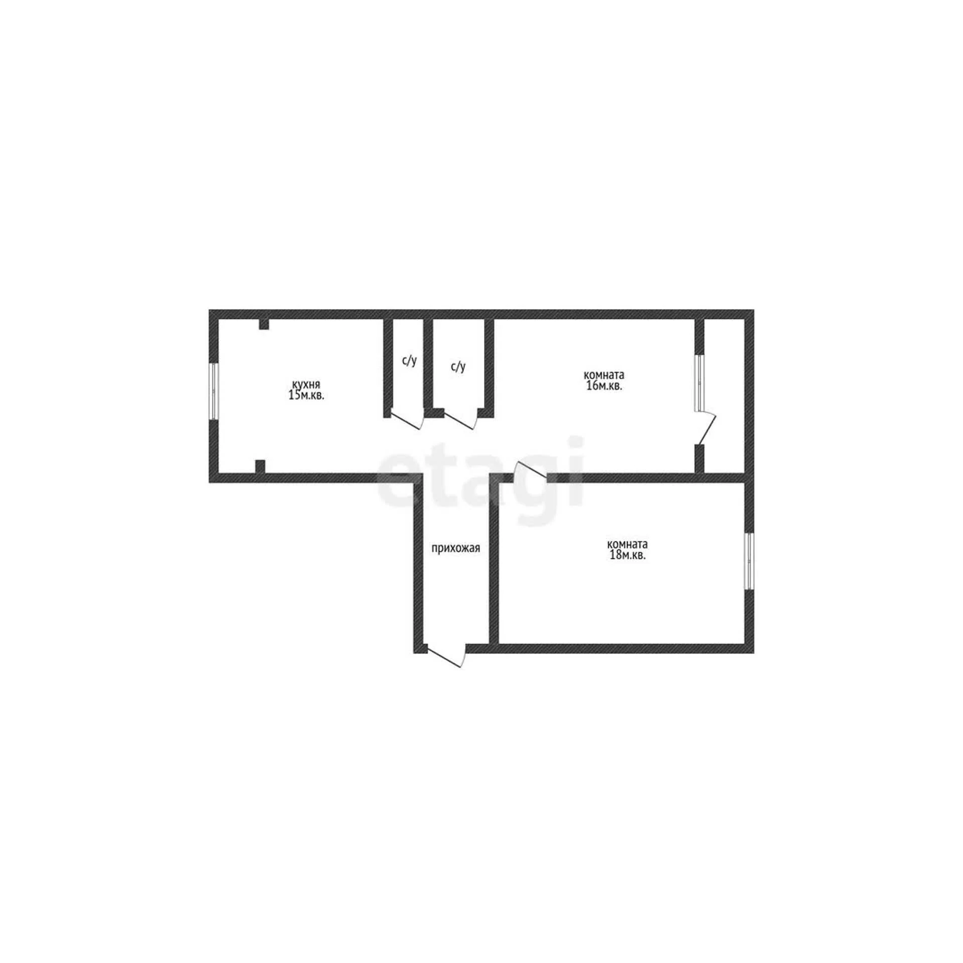 2-к квартира, 60.2м² (улица имени С.В. Рахманинова, 30) - миниатюра 9