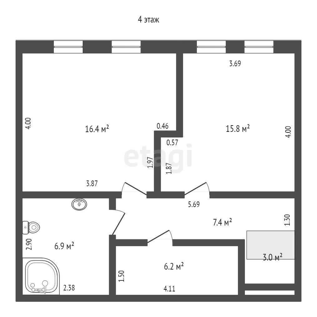 3-к квартира, 107м² (Корпусная улица, 3литб) - миниатюра 19