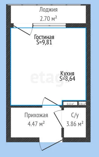 Студия, 29.29м² (Конгрессная улица, 19/3) - миниатюра 16