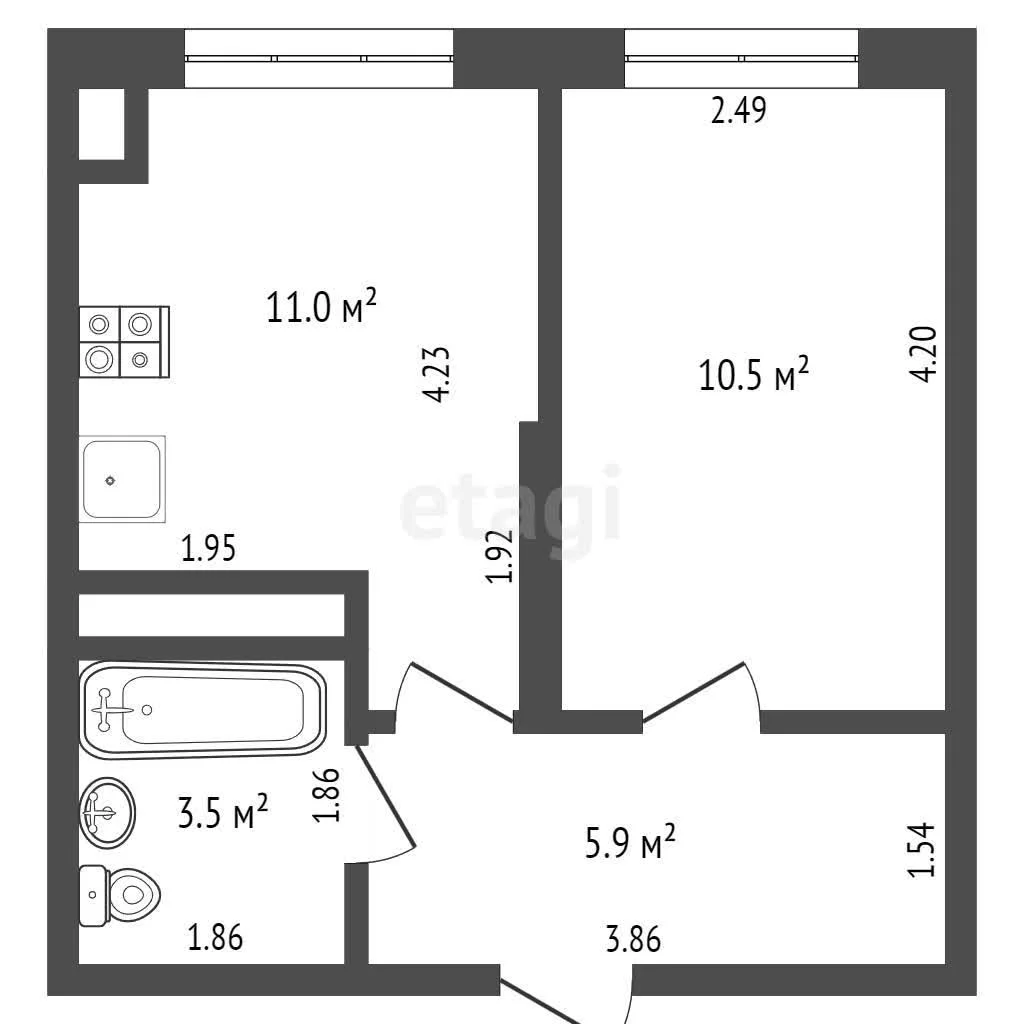 1-к квартира, 36.4м² (Детская улица, 56) - миниатюра 9