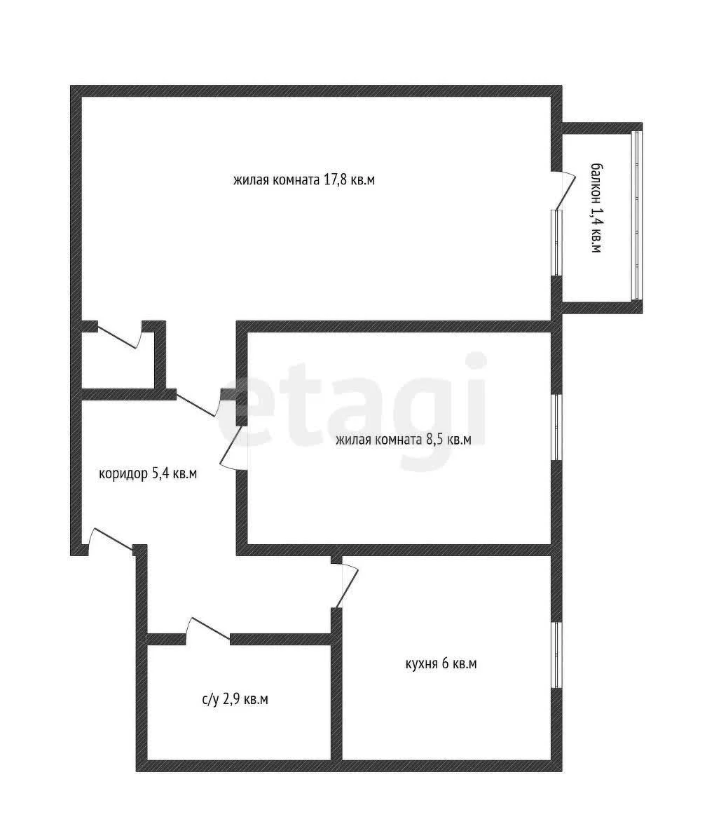 2-к квартира, 42.1м² (улица имени Тургенева, 112) - миниатюра 27