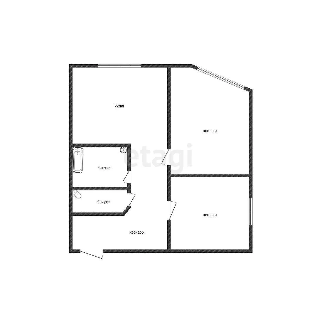2-к квартира, 55м² (улица Ратной Славы, 38) - миниатюра 12