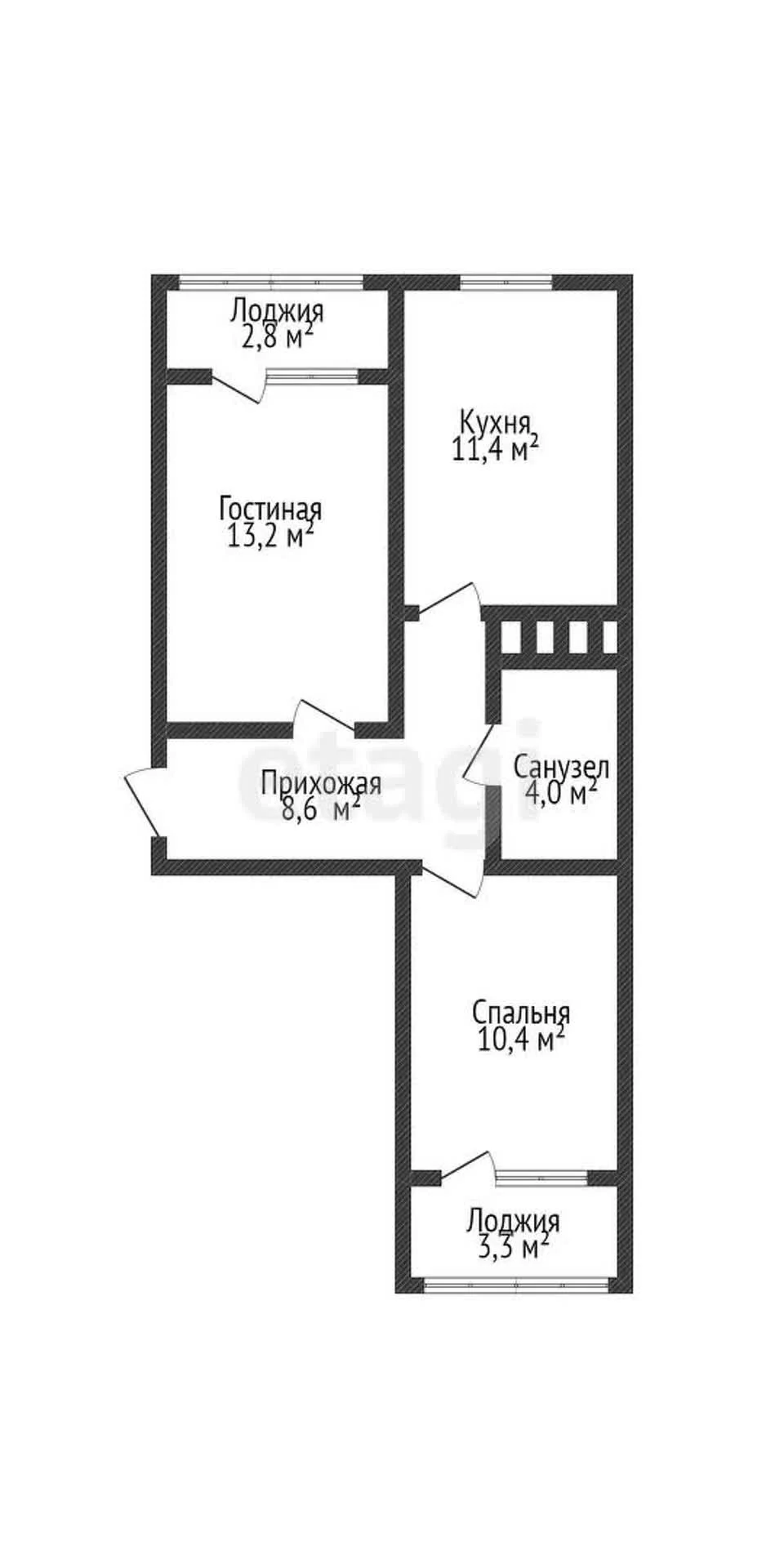 2-к квартира, 53.7м² (улица Западный Обход, 45к4) - миниатюра 13