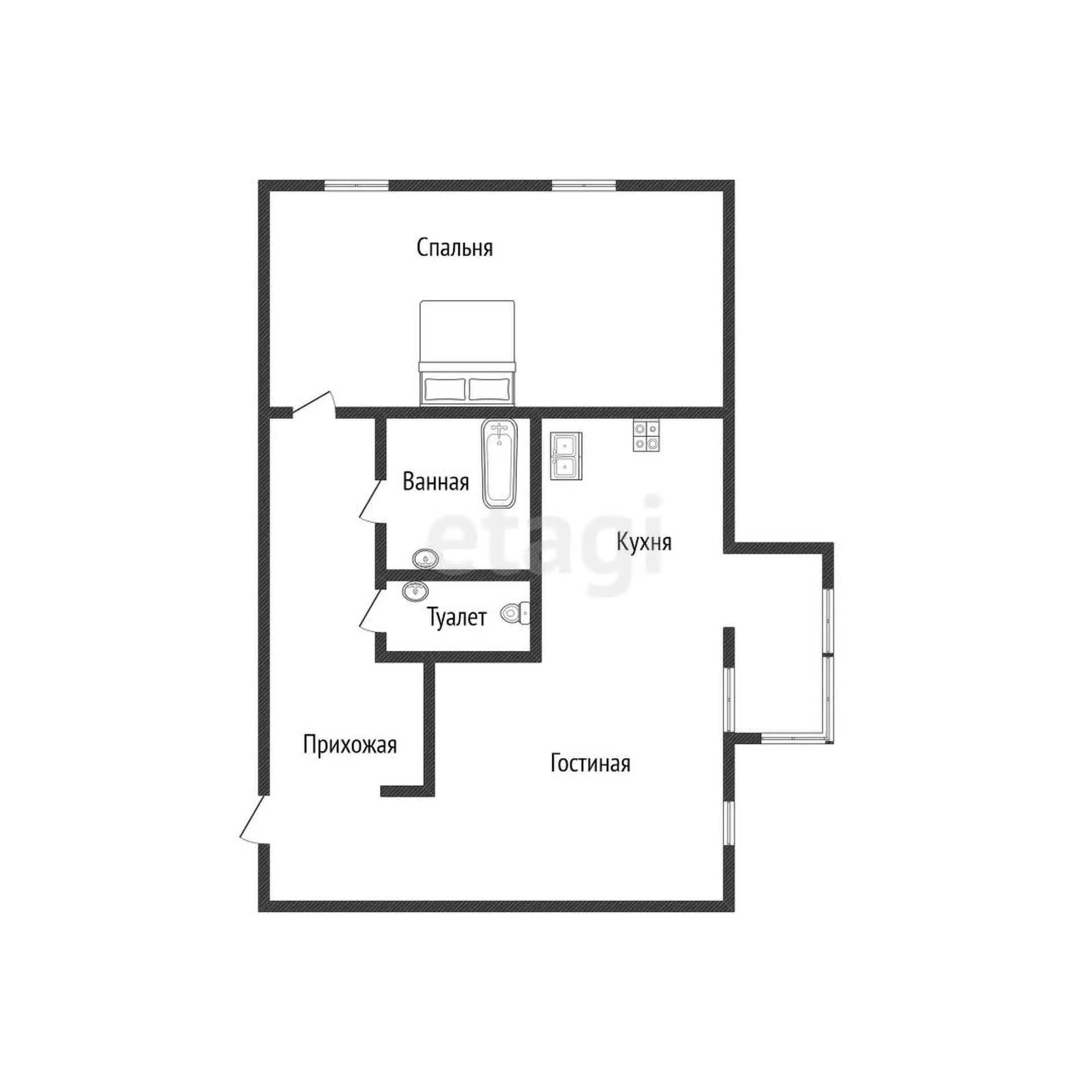 1-к квартира, 52.9м² (Баварская улица, 8) - миниатюра 12
