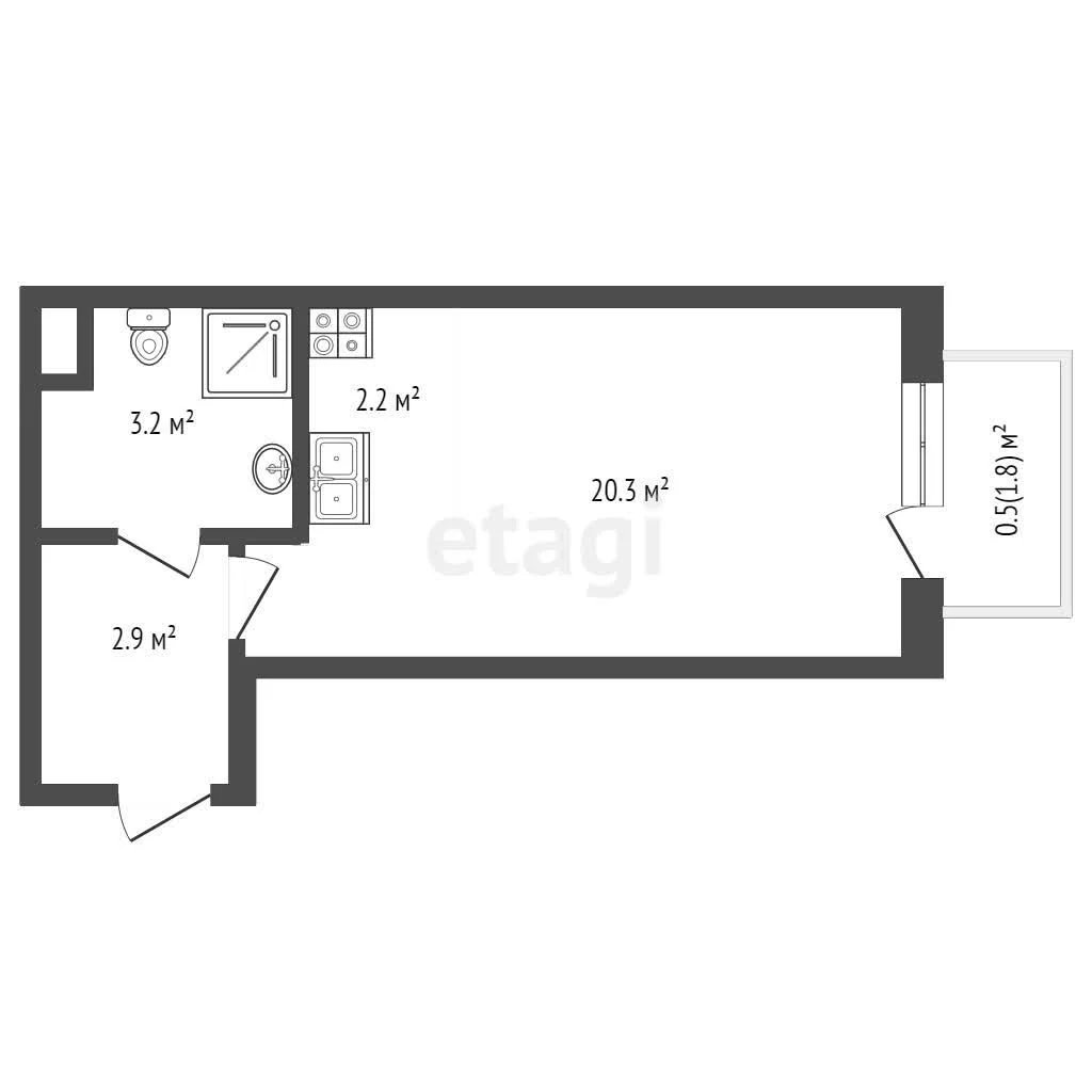 Студия, 19.9м² (улица имени А.Н. Лодыгина, 3) - миниатюра 29