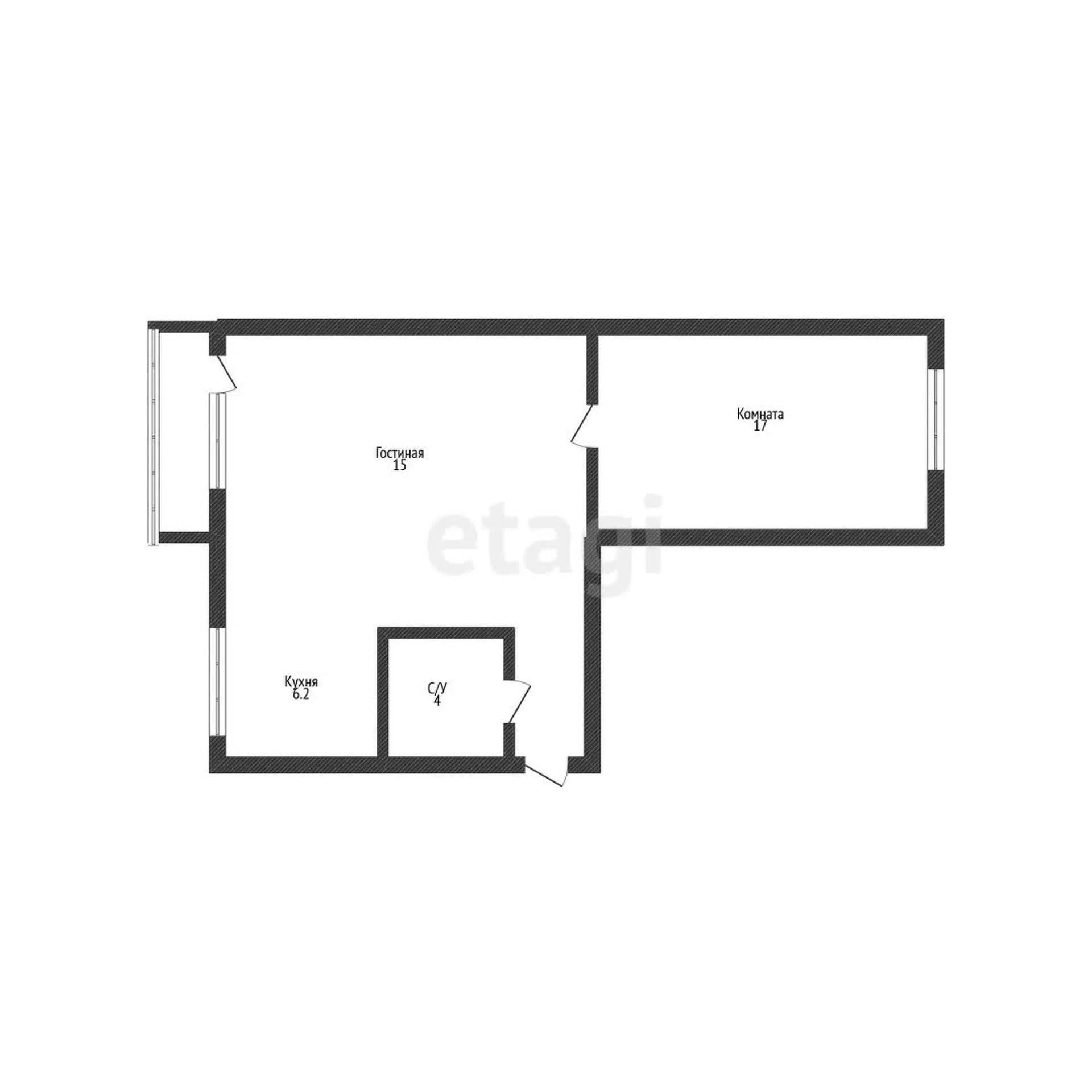 2-к квартира, 42.7м² (улица Ленина, 92) - миниатюра 16