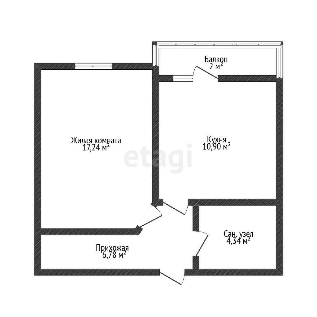1-к квартира, 39.4м² (Стахановская улица, 1/5к3) - миниатюра 10