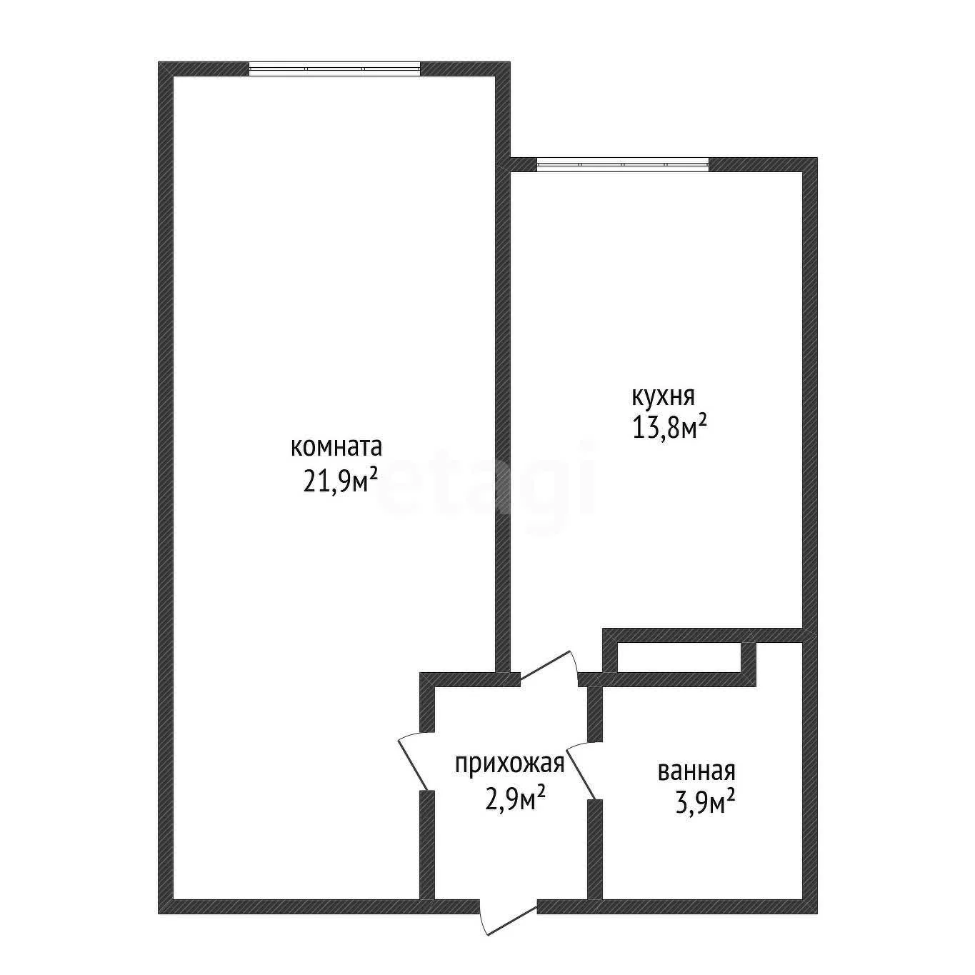 1-к квартира, 42.5м² (Песочная улица, 1к3) - изображение 1