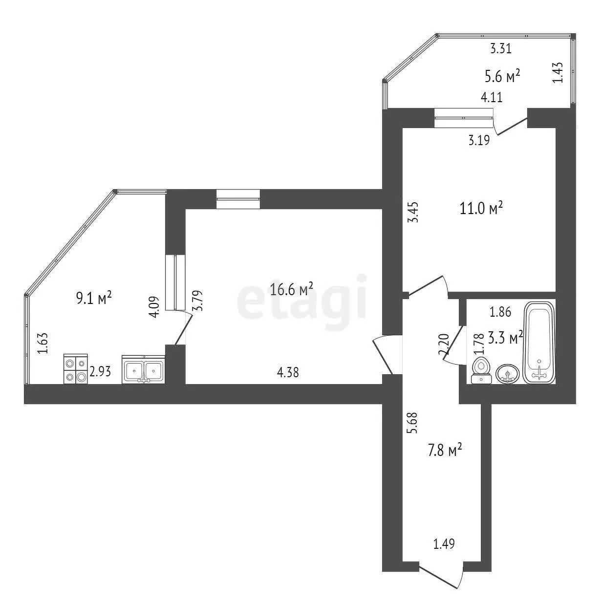 1-к квартира, 48м² (Восточно-Кругликовская улица, 64) - миниатюра 20
