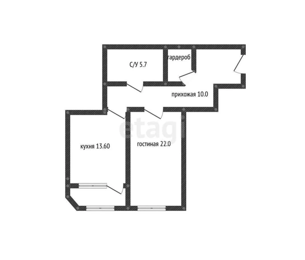 1-к квартира, 51.6м² (улица Александра Покрышкина, 2/2) - миниатюра 18