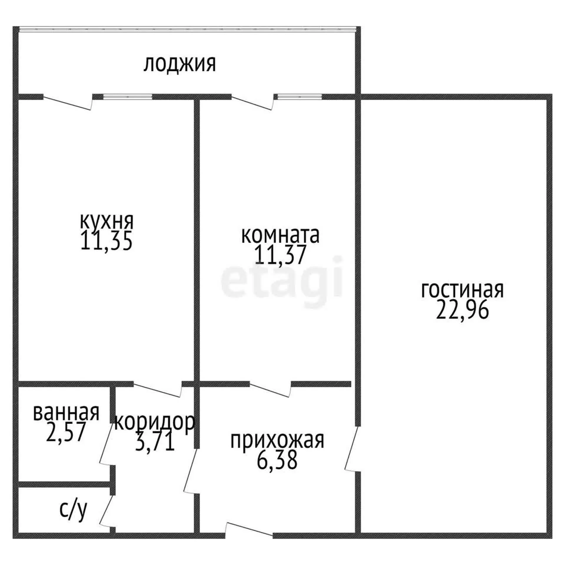 2-к квартира, 59.4м² (Черкасская улица, 53) - миниатюра 15