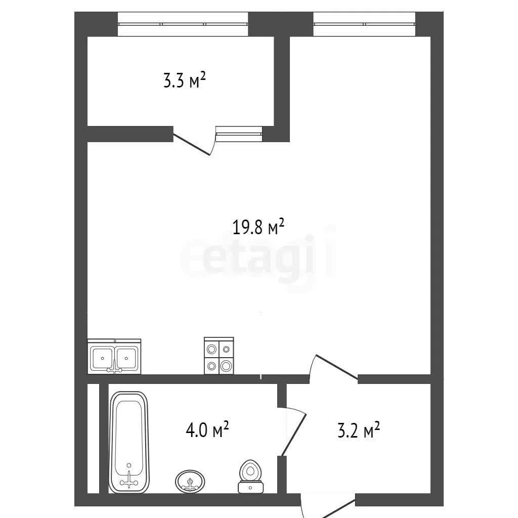 Студия, 27м² (Береговая улица, 3к18) - миниатюра 13