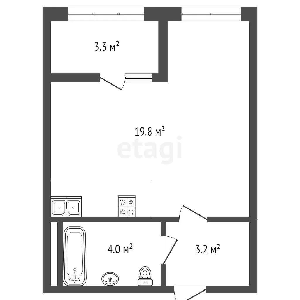 Студия, 27м² (Береговая улица, 3к18) - миниатюра 14
