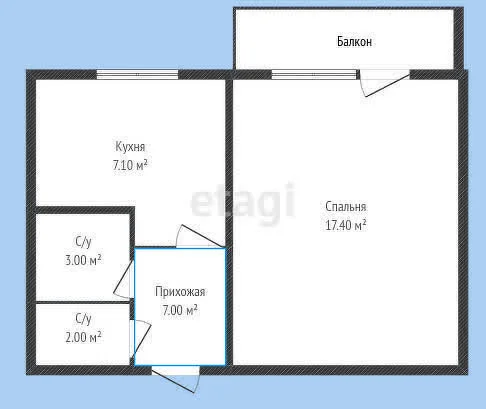 1-к квартира, 40м² (Душистая улица, 77к1) - миниатюра 7