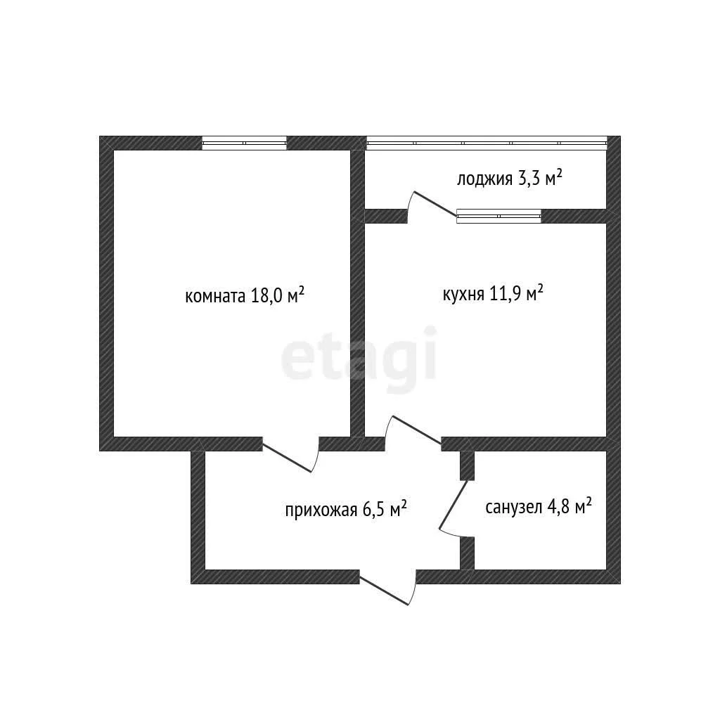 1-к квартира, 41.2м² (улица Максима Горького, 34/2) - миниатюра 19