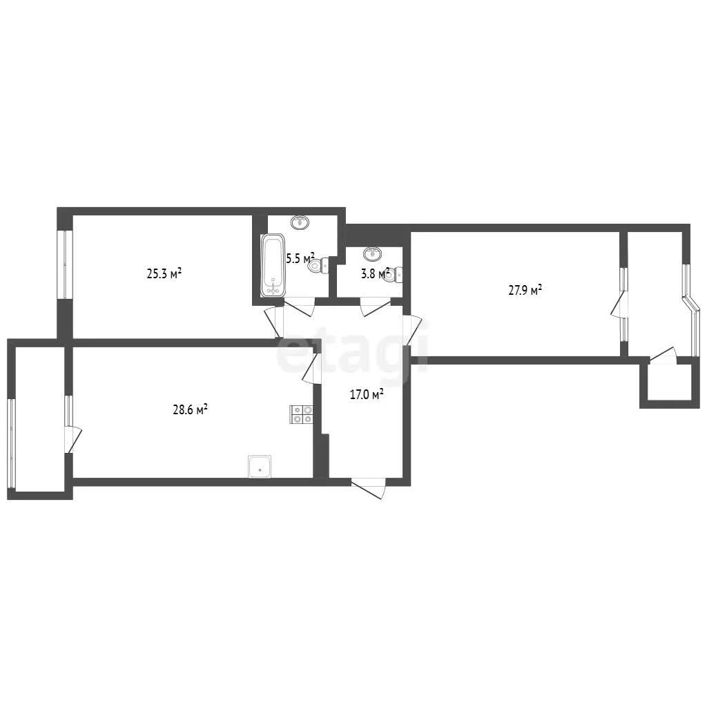 3-к квартира, 122.3м² (улица имени 40-летия Победы, 33г) - миниатюра 47